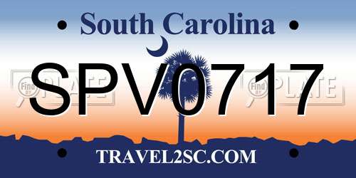 SPV0717 South Carolina License Plate