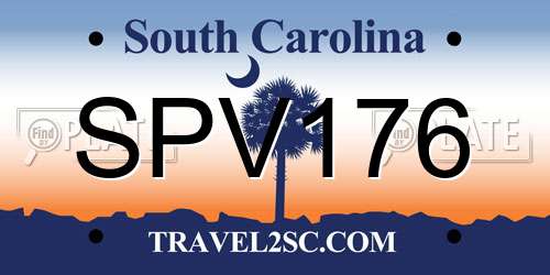 SPV176 South Carolina License Plate