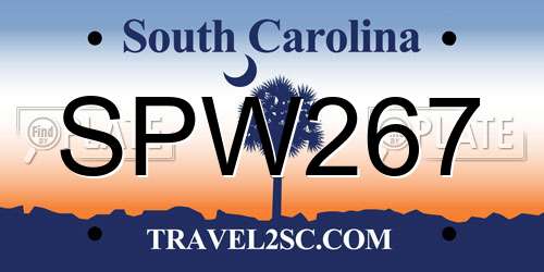 SPW267 South Carolina License Plate