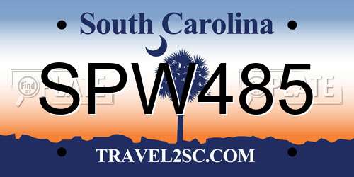 SPW485 South Carolina License Plate