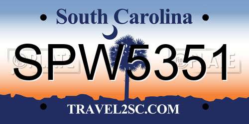 SPW5351 South Carolina License Plate