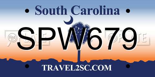 SPW679 South Carolina License Plate