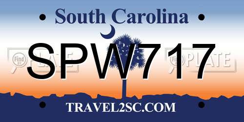 SPW717 South Carolina License Plate
