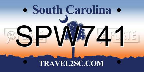 SPW741 South Carolina License Plate