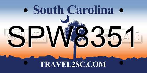 SPW8351 South Carolina License Plate