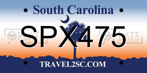 SPX475 South Carolina License Plate