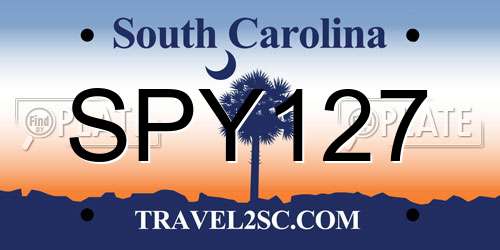 SPY127 South Carolina License Plate