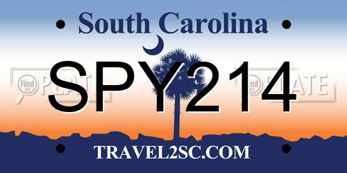 SPY214 South Carolina License Plate