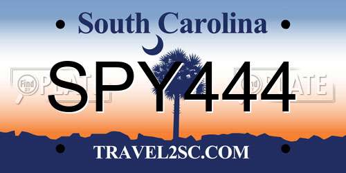 SPY444 South Carolina License Plate