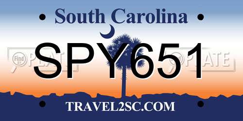 SPY651 South Carolina License Plate