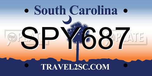 SPY687 South Carolina License Plate