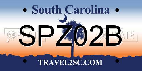 SPZ02B South Carolina License Plate