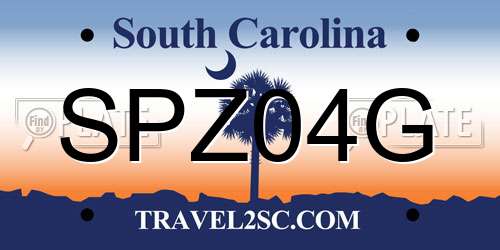SPZ04G South Carolina License Plate