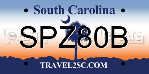 SPZ80B South Carolina License Plate