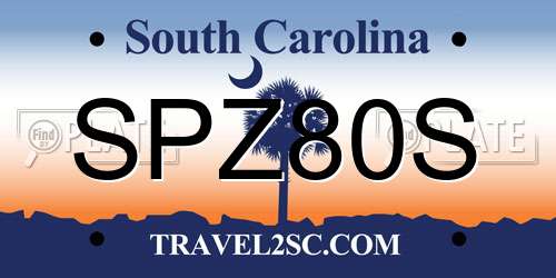 SPZ80S South Carolina License Plate
