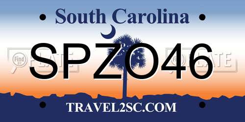 SPZO46 South Carolina License Plate