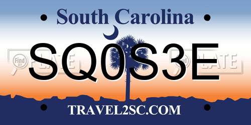 SQ0S3E South Carolina License Plate