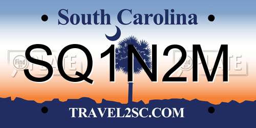 SQ1N2M South Carolina License Plate