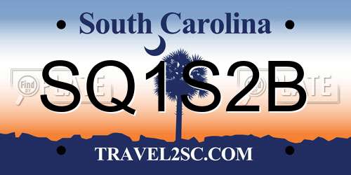 SQ1S2B South Carolina License Plate