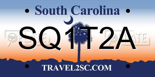 SQ1T2A South Carolina License Plate
