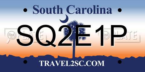 SQ2E1P South Carolina License Plate