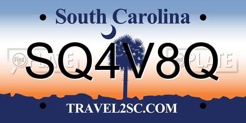 SQ4V8Q South Carolina License Plate