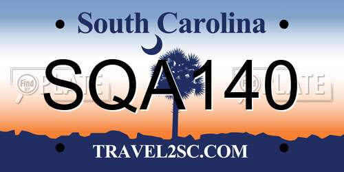 SQA140 South Carolina License Plate