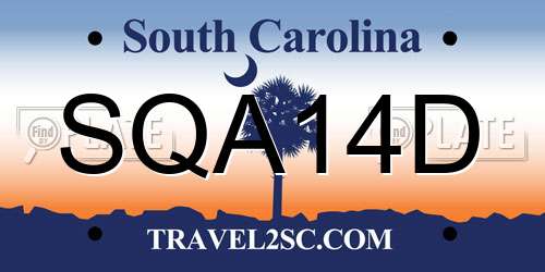 SQA14D South Carolina License Plate