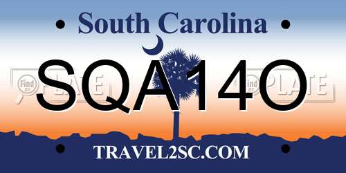 SQA14O South Carolina License Plate