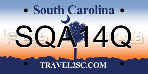 SQA14Q South Carolina License Plate