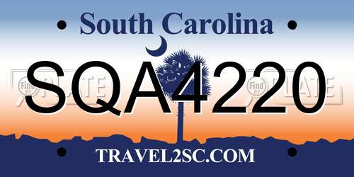 SQA4220 South Carolina License Plate