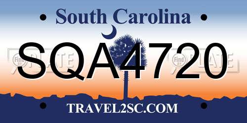 SQA4720 South Carolina License Plate