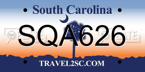 SQA626 South Carolina License Plate