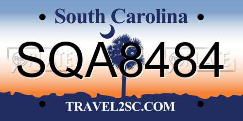 SQA8484 South Carolina License Plate