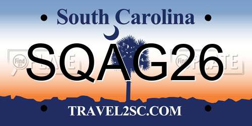 SQAG26 South Carolina License Plate
