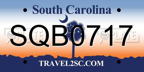 SQB0717 South Carolina License Plate