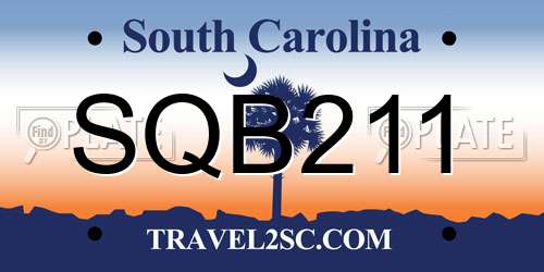 SQB211 South Carolina License Plate