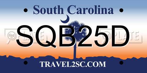 SQB25D South Carolina License Plate