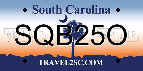 SQB25O South Carolina License Plate