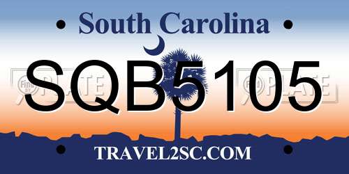 SQB5105 South Carolina License Plate