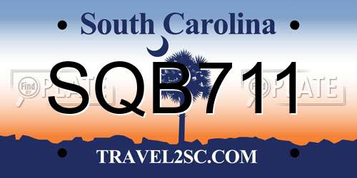 SQB711 South Carolina License Plate