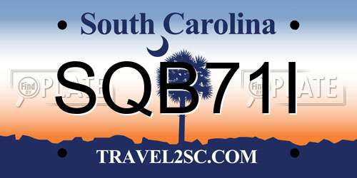 SQB71I South Carolina License Plate