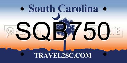 SQB750 South Carolina License Plate