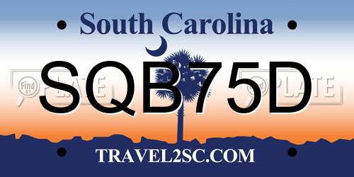SQB75D South Carolina License Plate