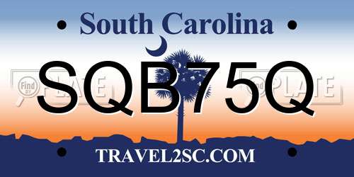 SQB75Q South Carolina License Plate