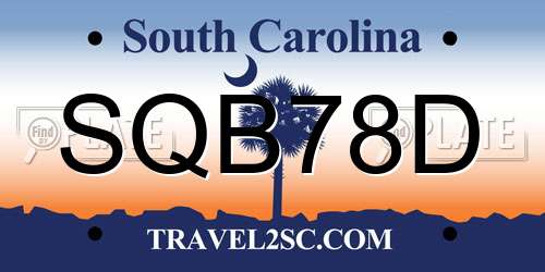SQB78D South Carolina License Plate