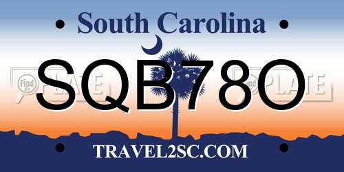 SQB78O South Carolina License Plate