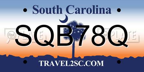 SQB78Q South Carolina License Plate