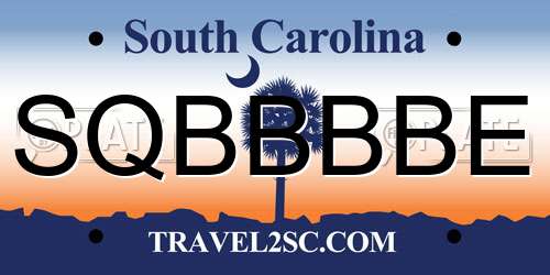 SQBBBBE South Carolina License Plate
