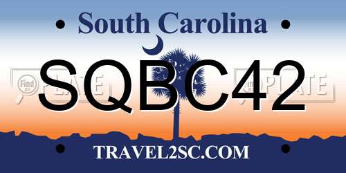 SQBC42 South Carolina License Plate